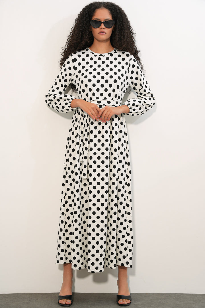 Bigdart Robe longue en tricot à pois pour femme 1525 - Pierre