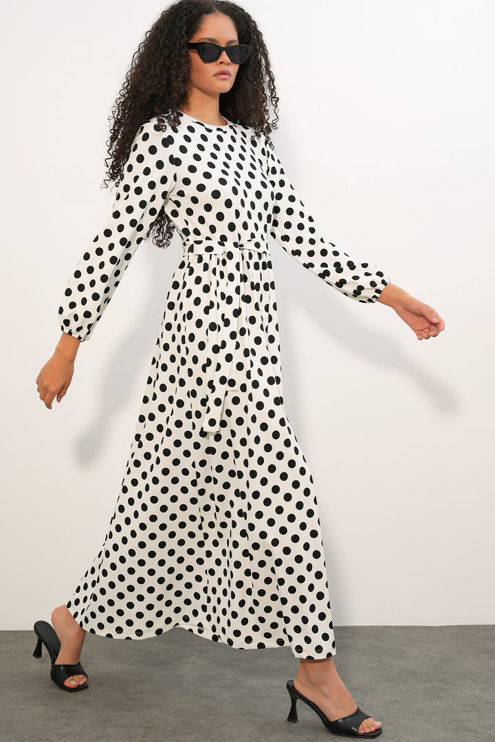 Bigdart Robe longue en tricot à pois pour femme 1525 - Pierre