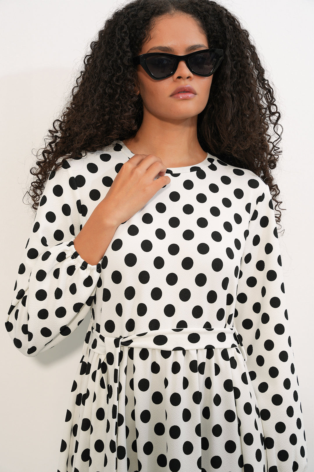 Bigdart Robe longue en tricot à pois pour femme 1525 - Pierre