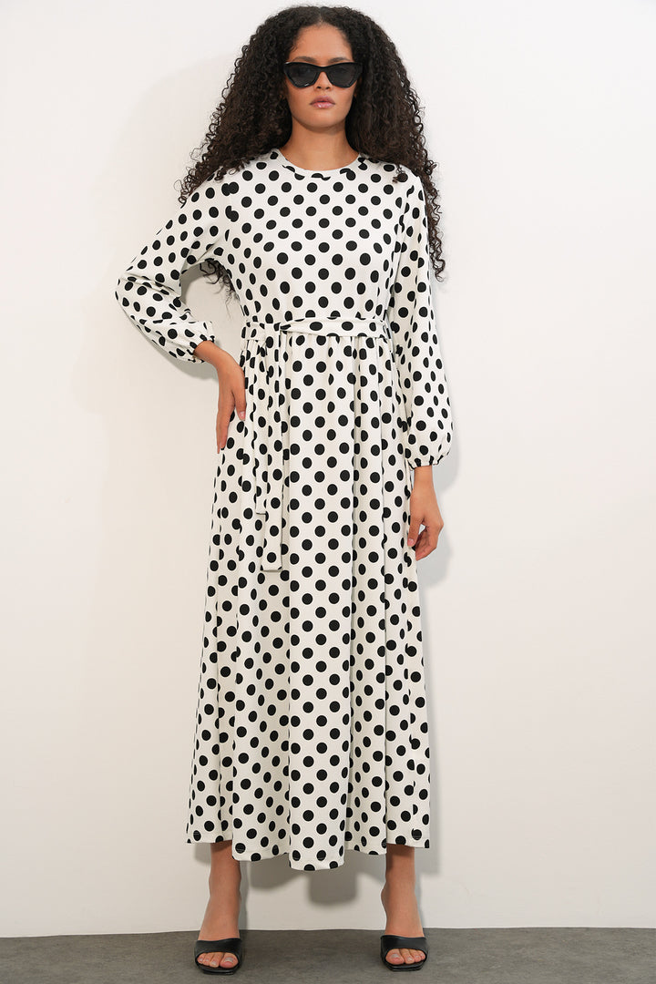 Bigdart Robe longue en tricot à pois pour femme 1525 - Pierre