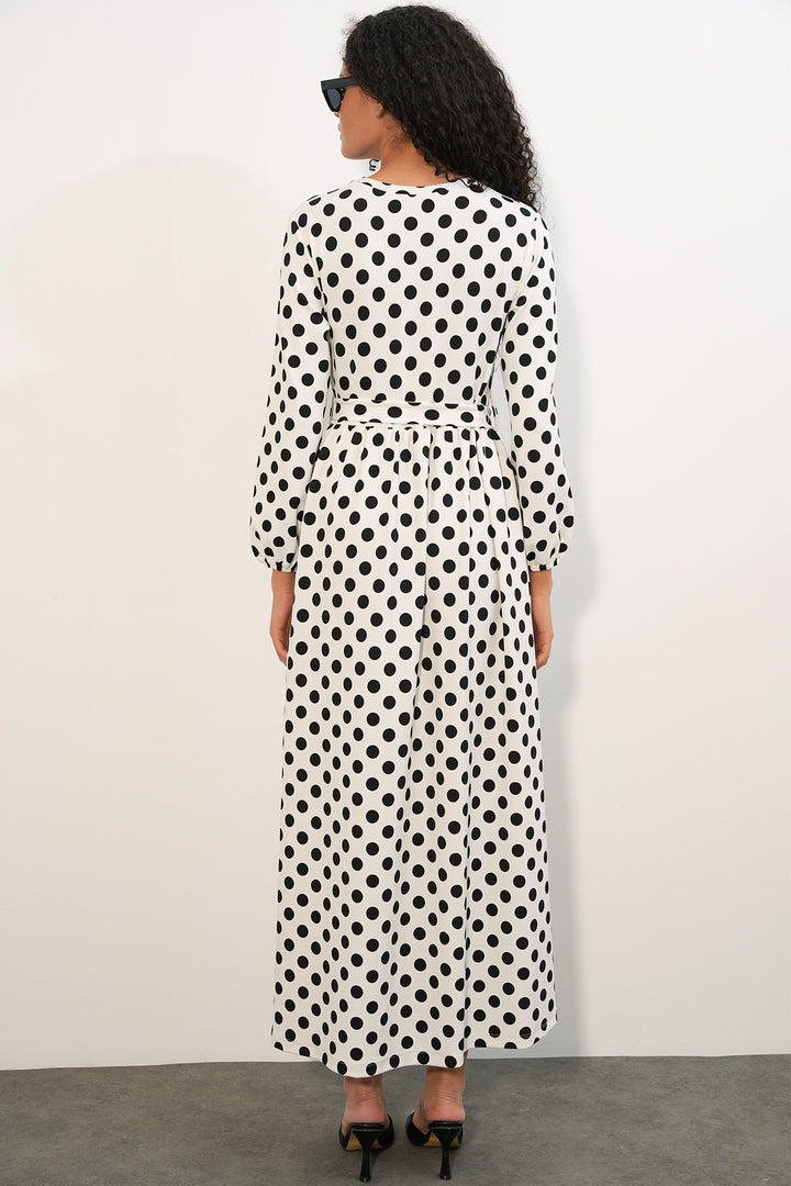 Bigdart Robe longue en tricot à pois pour femme 1525 - Pierre