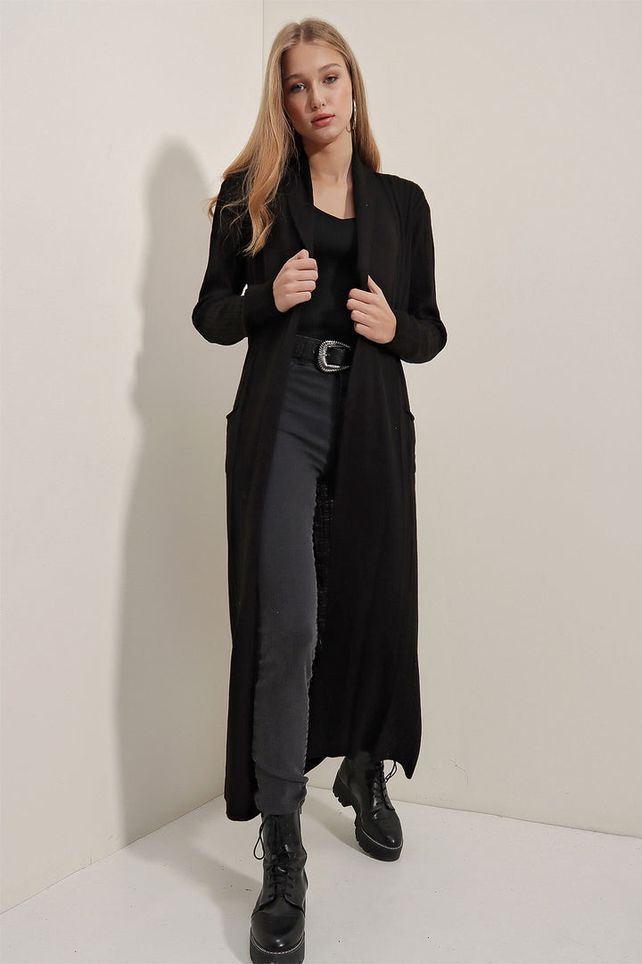 Bigdart Gilet en tricot long 15690 - Noir