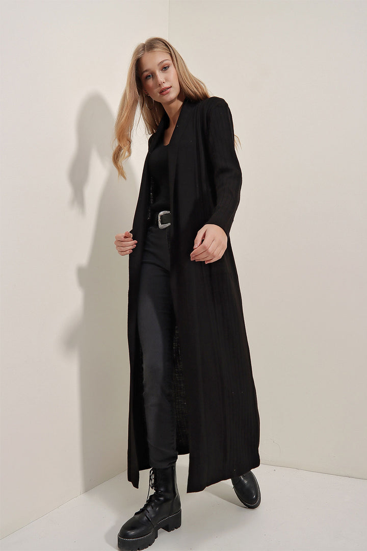 Bigdart Gilet en tricot long 15690 - Noir