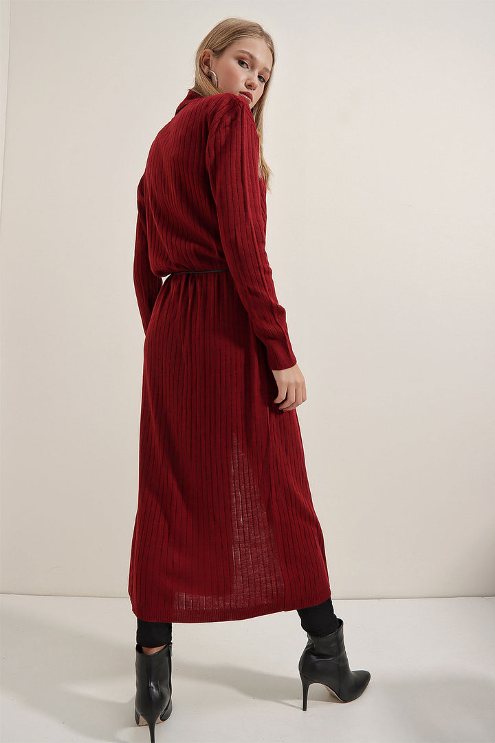 Bigdart Gilet en tricot long 15690 - Bordeaux