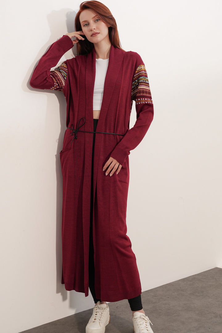 Bigdart Gilet long en tricot 15690 - Bordeaux