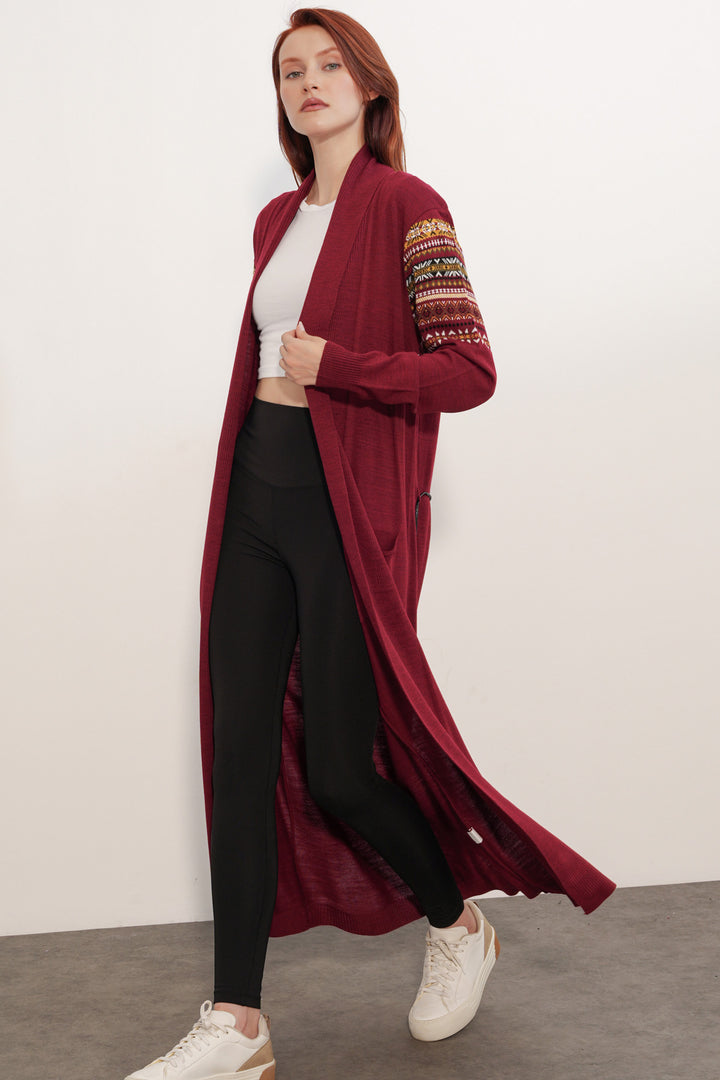 Bigdart Gilet long en tricot 15690 - Bordeaux