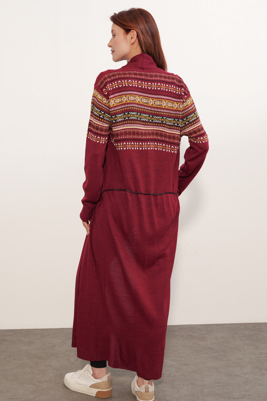 Bigdart Gilet long en tricot 15690 - Bordeaux