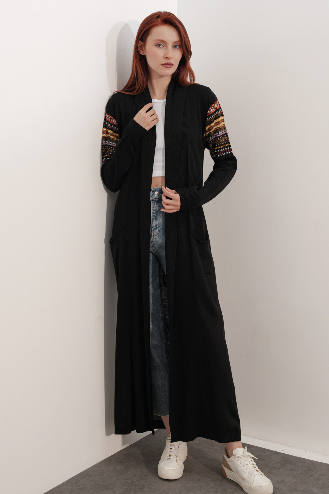 Bigdart Gilet long en tricot 15690 - Noir