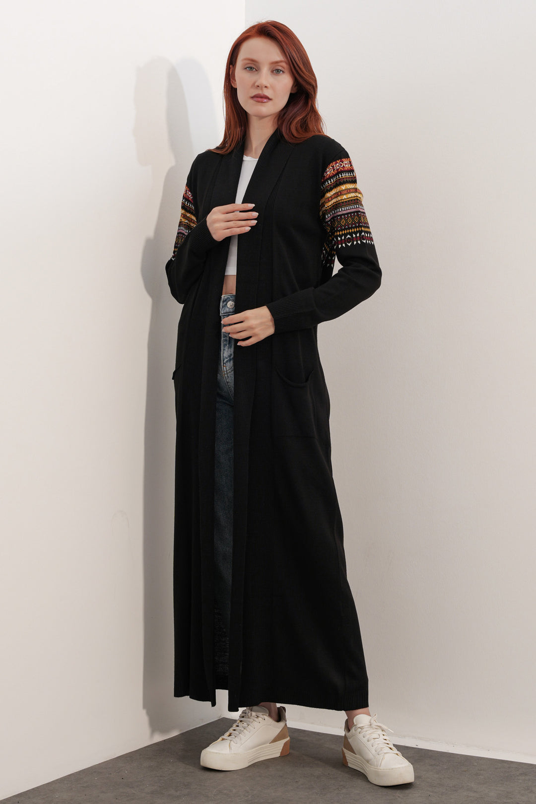 Bigdart Gilet long en tricot 15690 - Noir