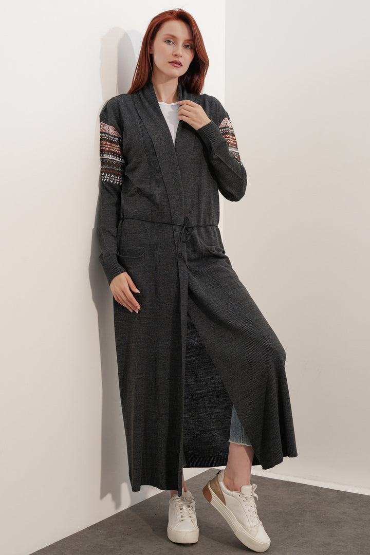 Bigdart Gilet long en tricot 15690 - Anthracite