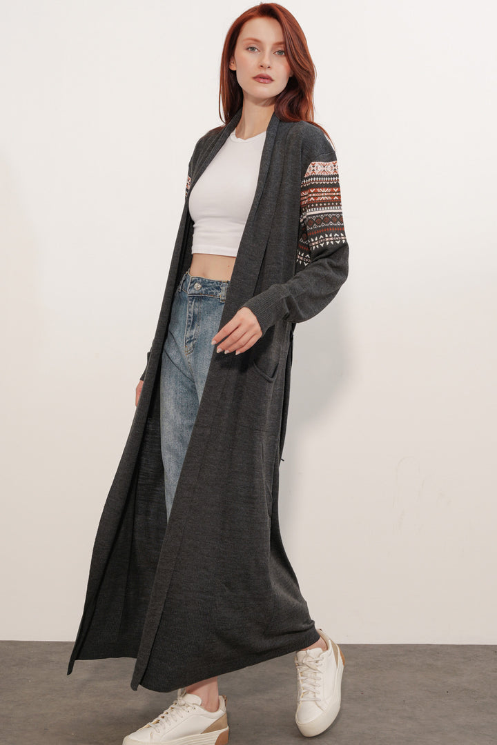 Bigdart Gilet long en tricot 15690 - Anthracite
