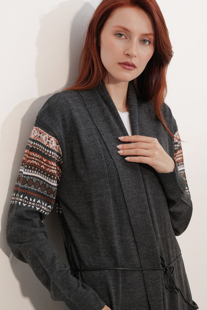 Bigdart Gilet long en tricot 15690 - Anthracite