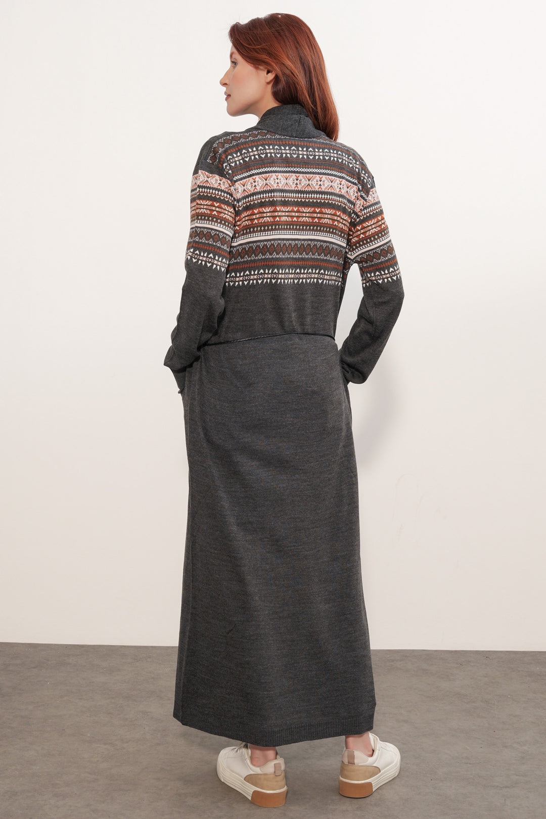 Bigdart Gilet long en tricot 15690 - Anthracite