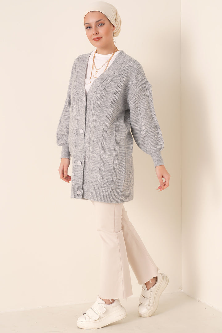 Bigdart 15768 Gilet en tricot modeste - Gris