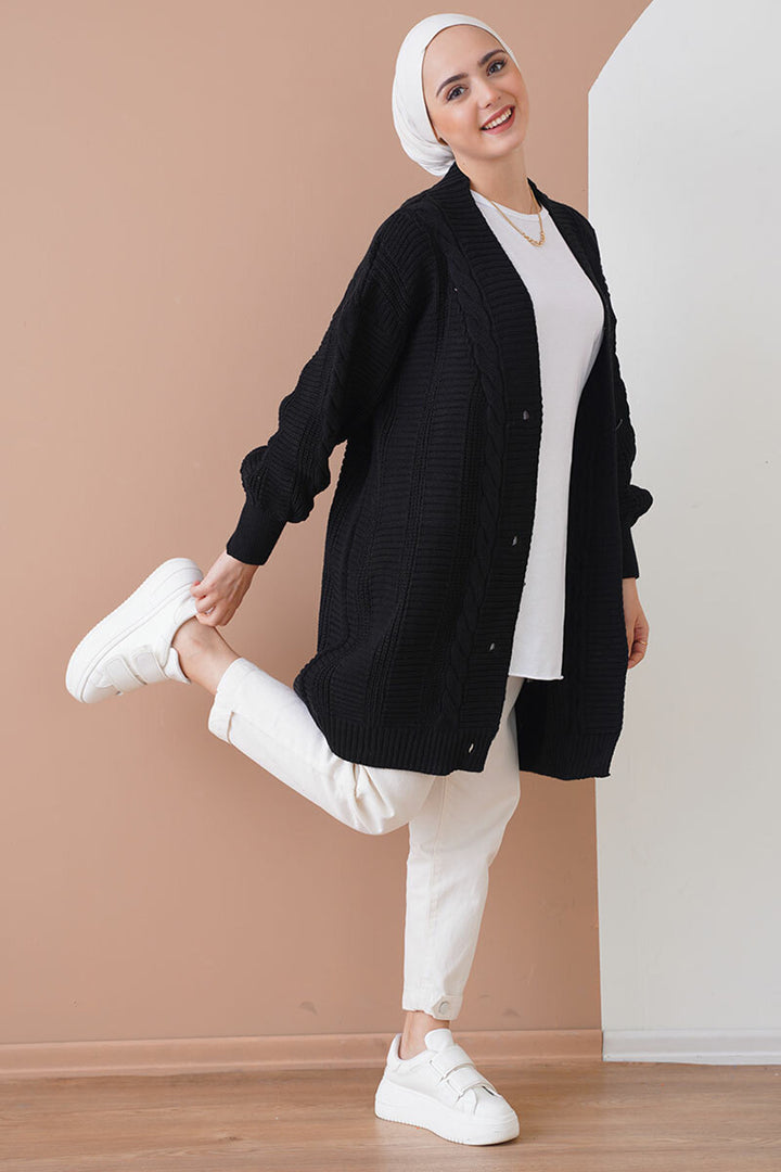 Bigdart 15768 Veste Tricot Modeste - Noir