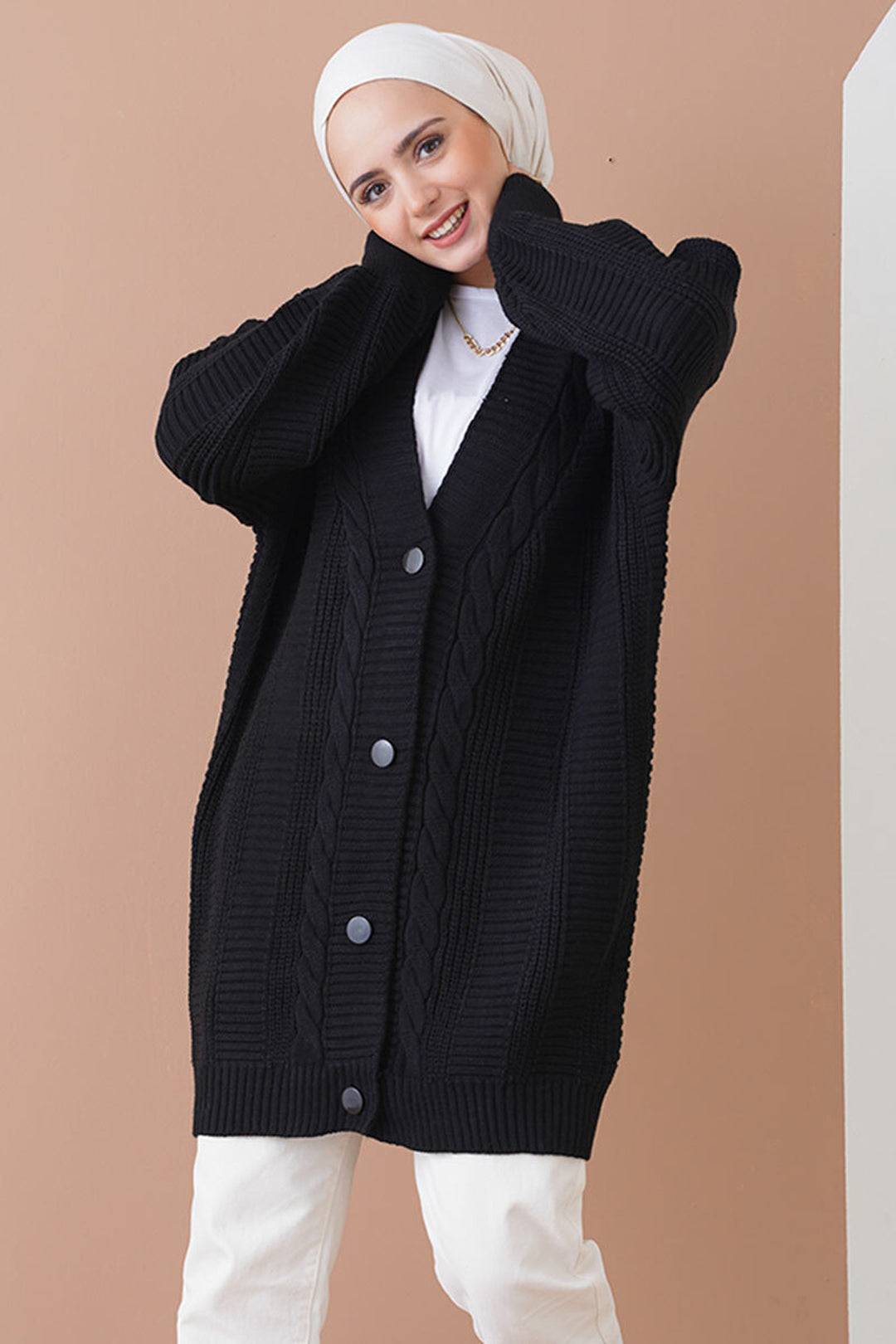 Bigdart 15768 Veste Tricot Modeste - Noir