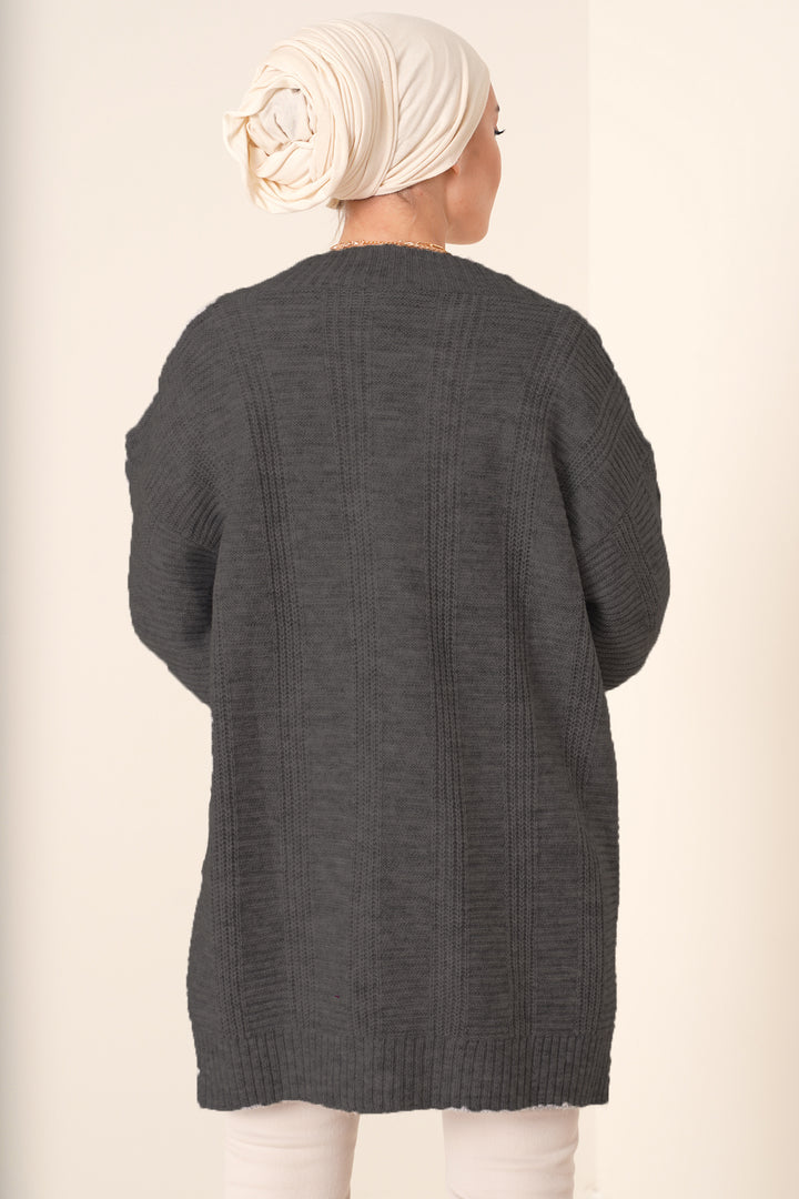 Bigdart 15768 Gilet Tricot Tesettür - Anthracite