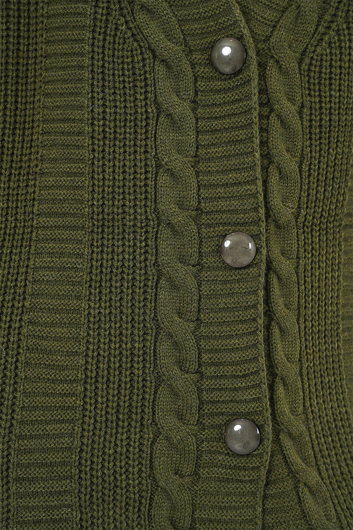 Bigdart 15768 Veste en tricot modeste - Kaki