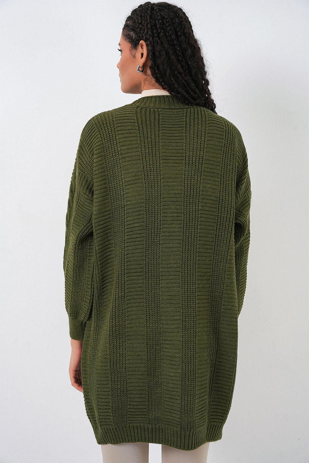 Bigdart 15768 Veste en tricot modeste - Kaki