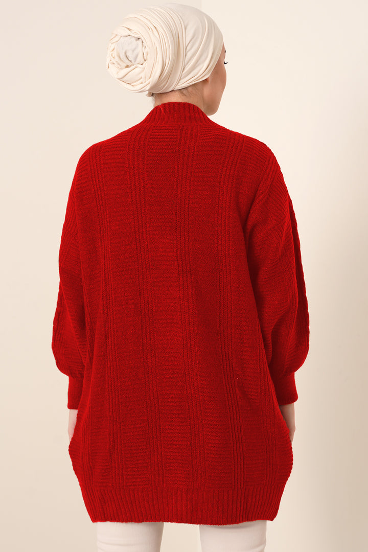Bigdart 15768 Gilet Tricot Tesettür - Rouge