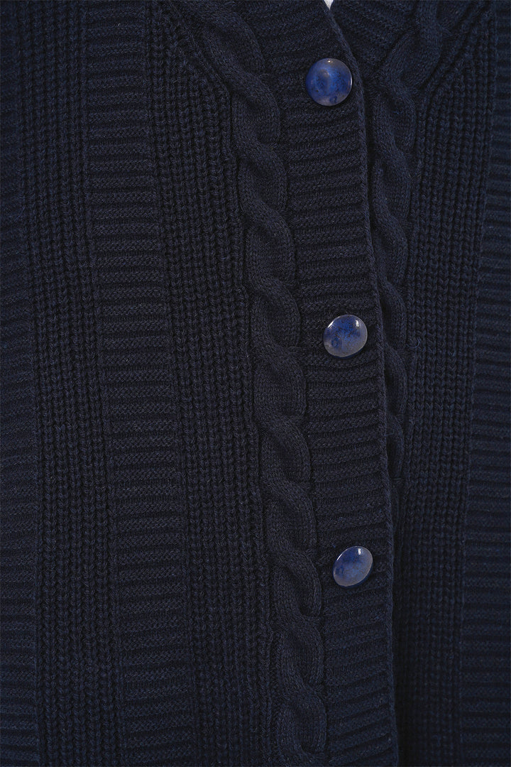 Bigdart 15768 Gilet en tricot modeste - Bleu marine