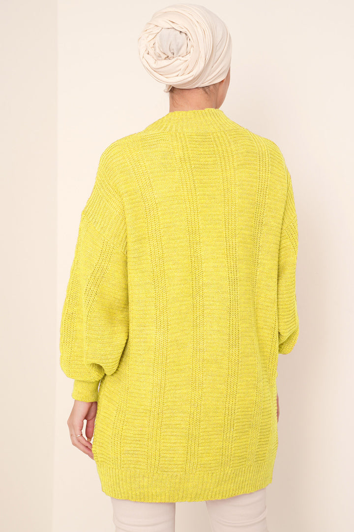 Bigdart 15768 Gilet en tricot modeste - Jaune