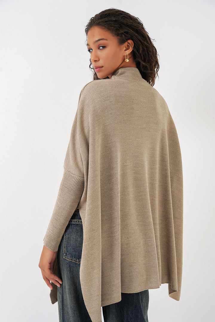 Bigdart Pull Poncho Fendu 15783 - a.Beige