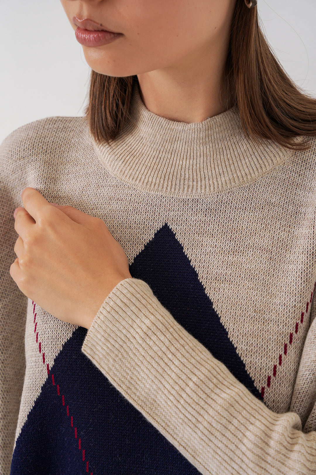 Bigdart Pull poncho avec fente 15783 - Crème