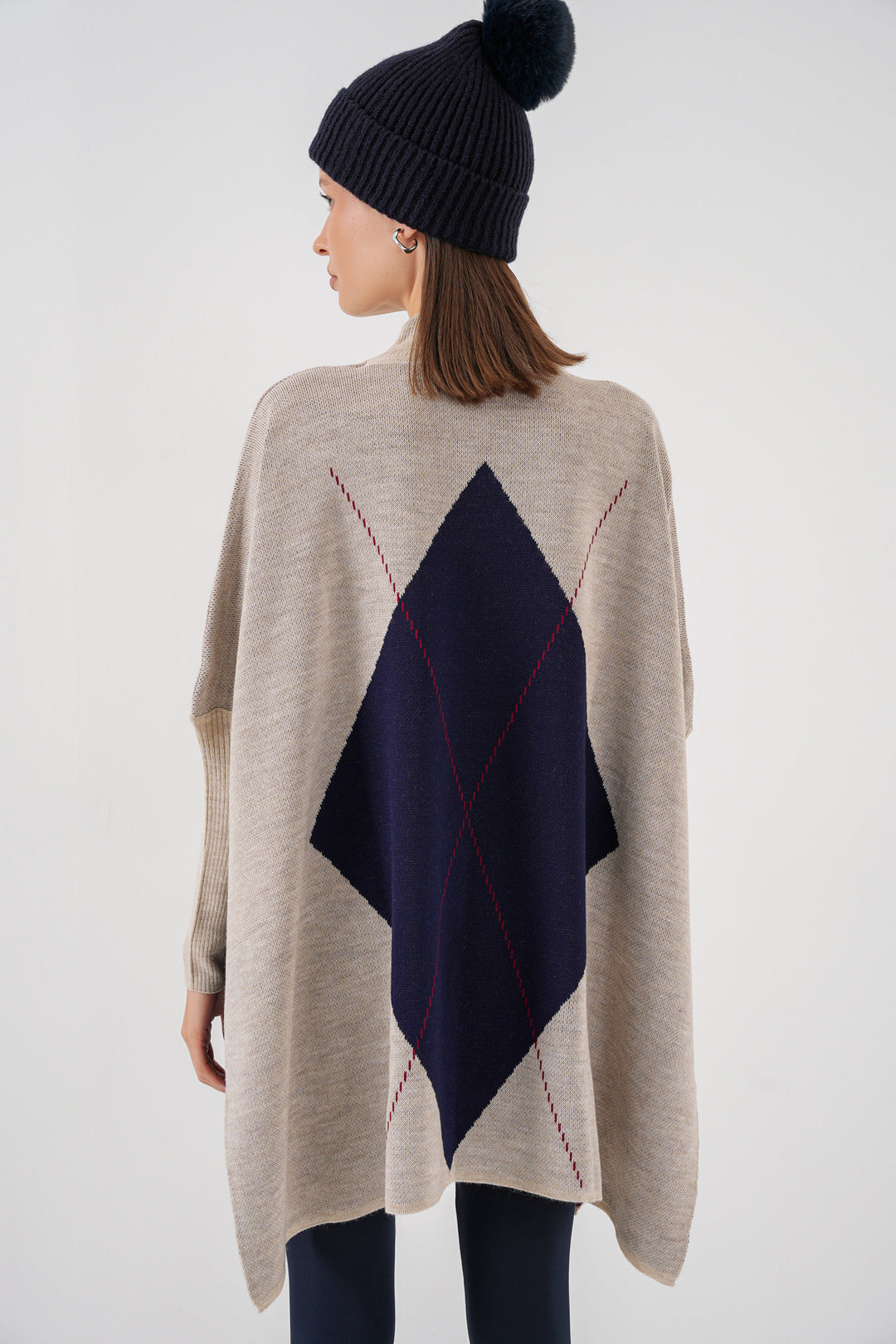 Bigdart Pull poncho avec fente 15783 - Crème