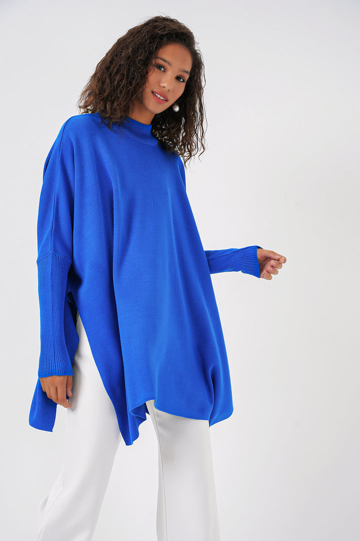 Bigdart Pull Poncho Fendu 15783 - a.Bleu roi