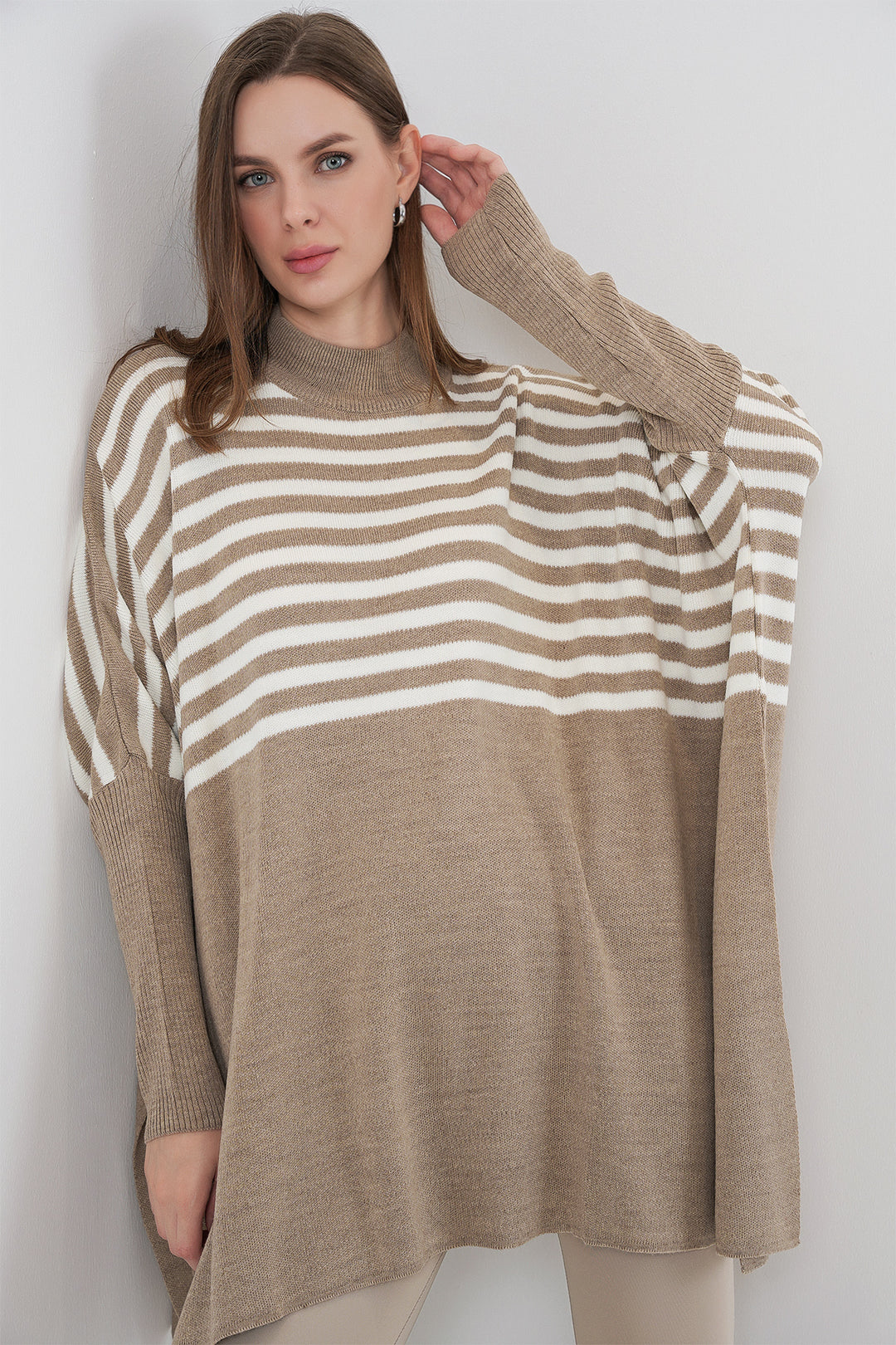 Bigdart 15783 Pull Poncho Fendu - a. Vison
