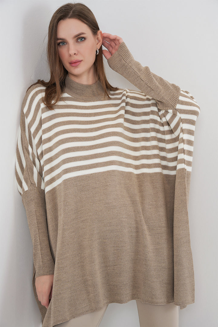 Bigdart 15783 Pull Poncho Fendu - a. Vison