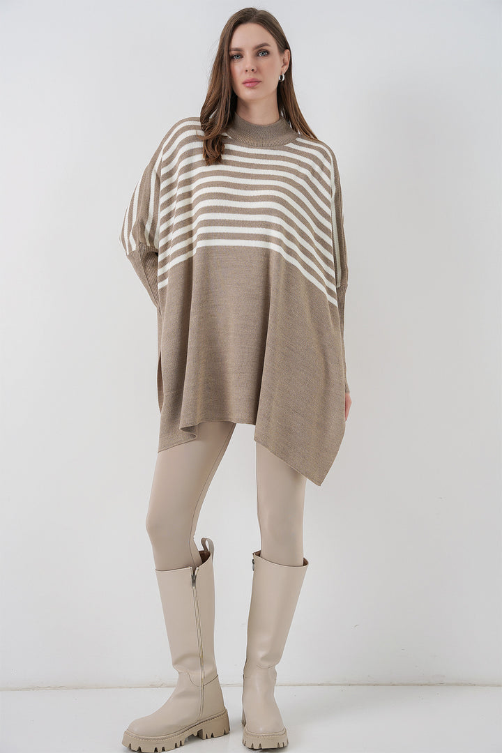 Bigdart 15783 Pull Poncho Fendu - a. Vison