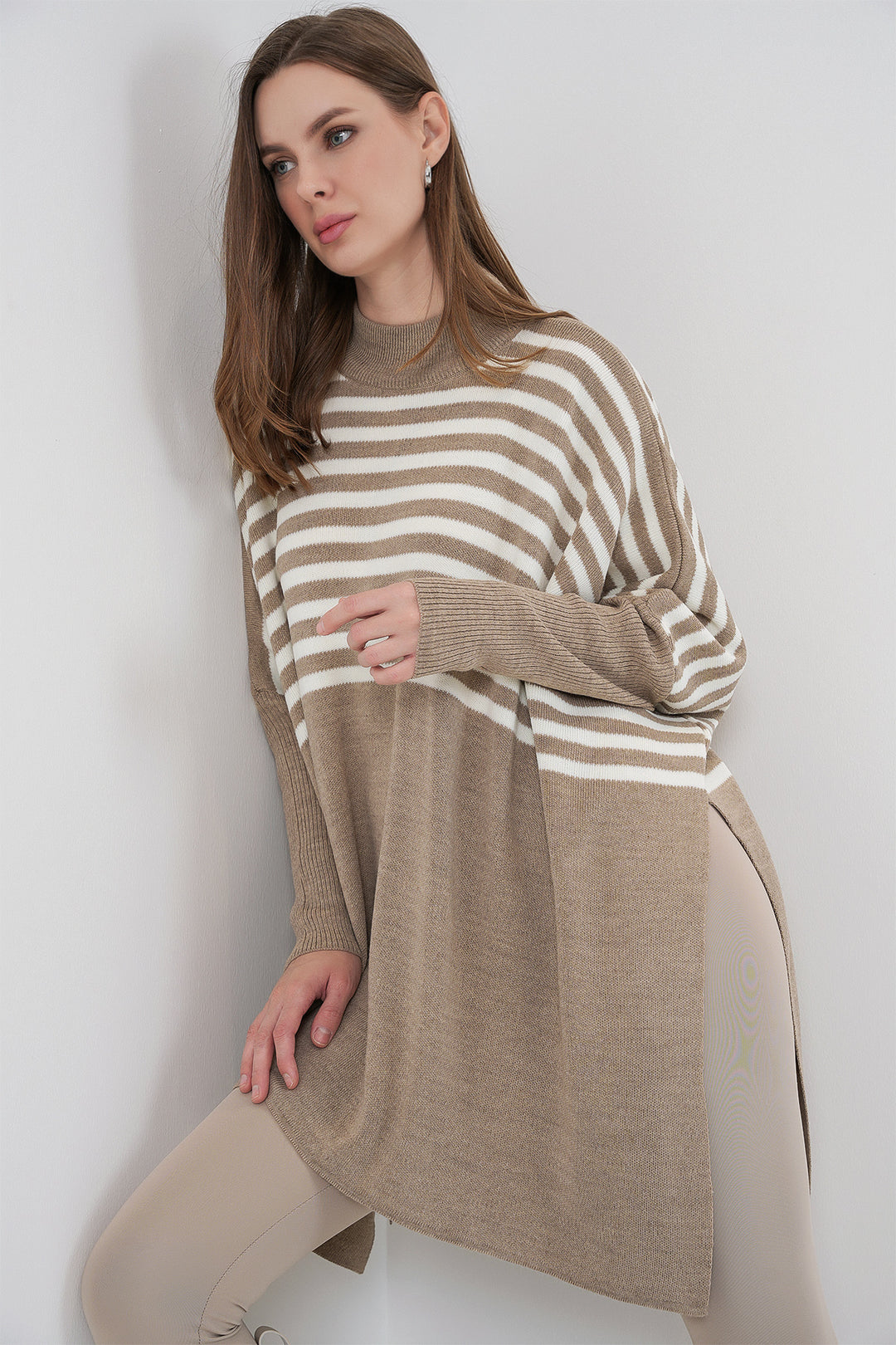 Bigdart 15783 Pull Poncho Fendu - a. Vison