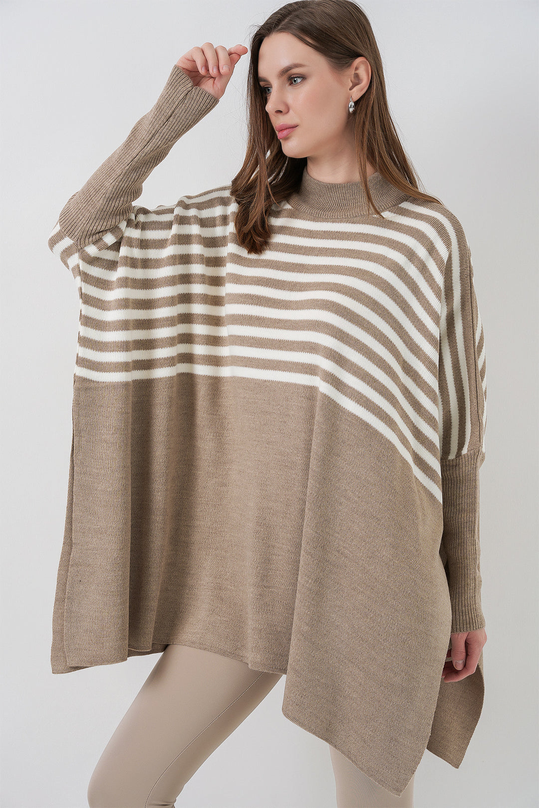 Bigdart 15783 Pull Poncho Fendu - a. Vison
