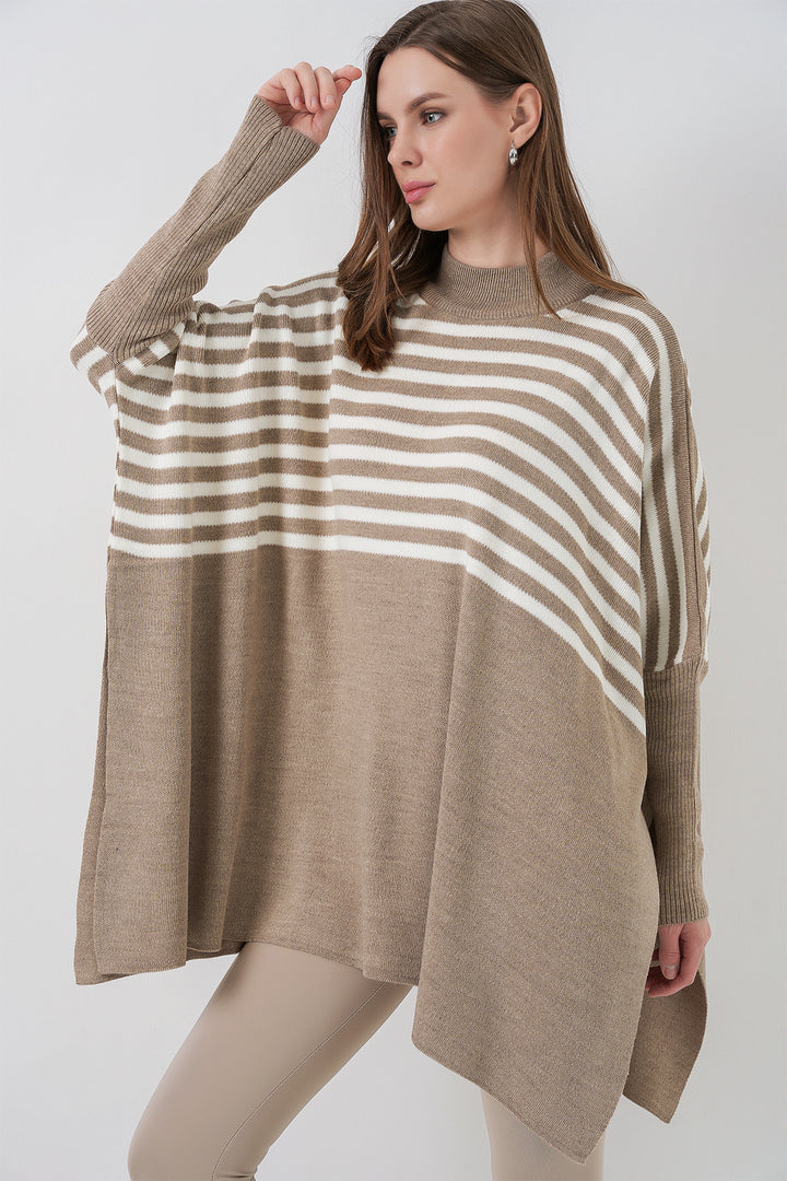 Bigdart 15783 Pull Poncho Fendu - a. Vison