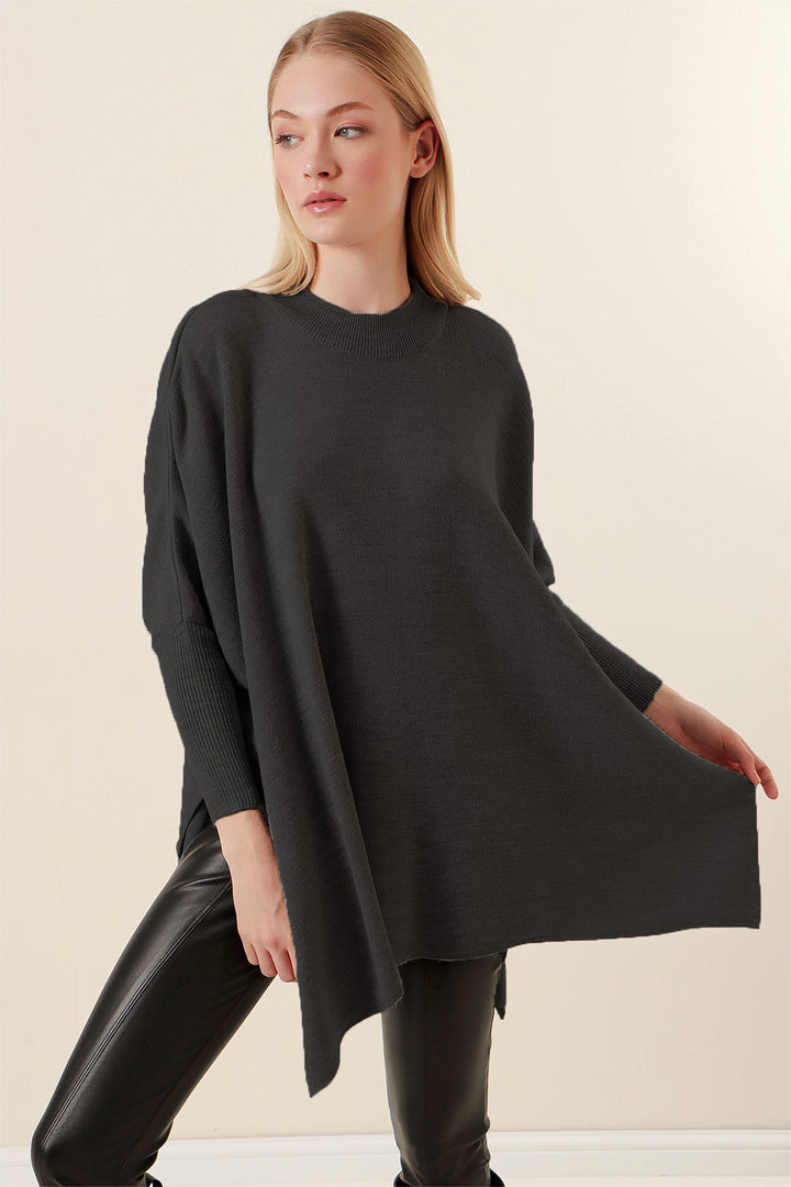 Bigdart 15783 Pull à pancho fendu - Anthracite