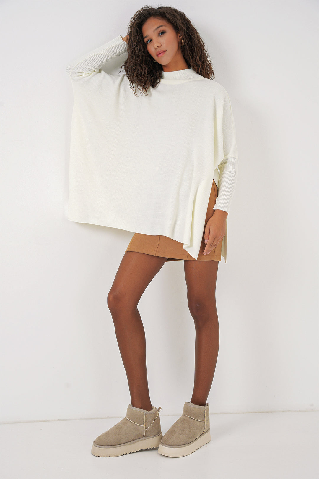 Bigdart 15783 Poncho à fente - Blanc