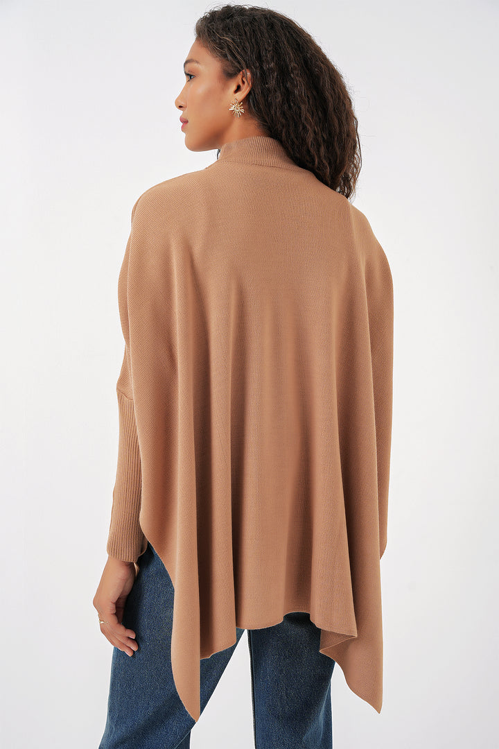 Bigdart 15783 Pull Poncho Fendu - Biscuit