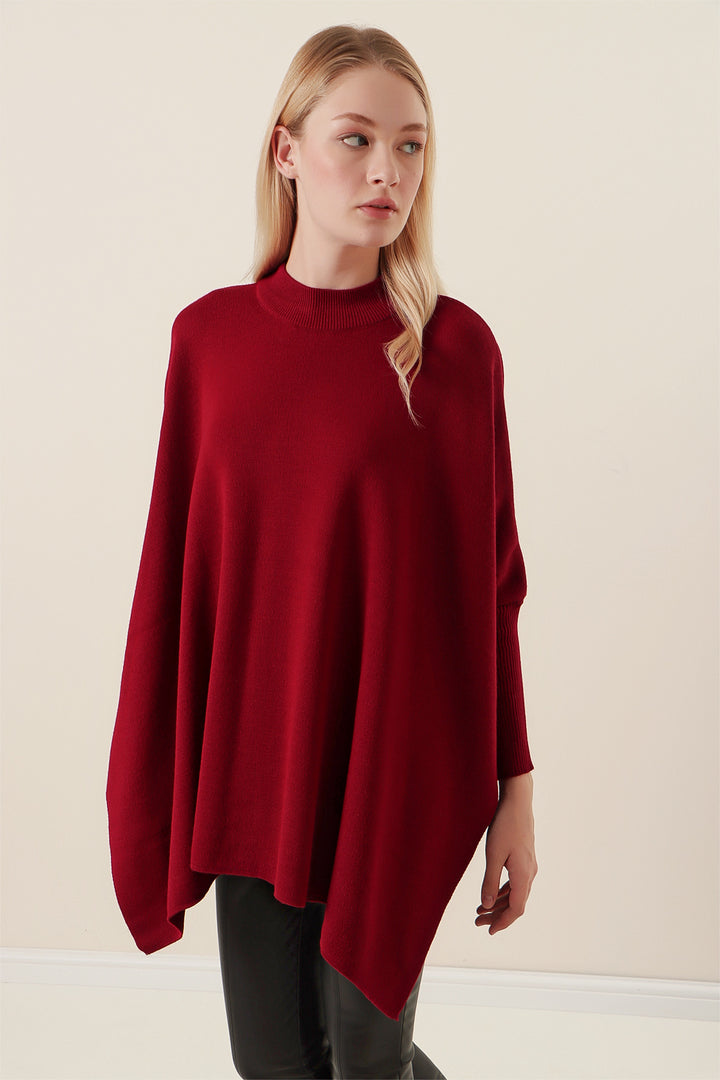 Bigdart 15783 Pull Poncho Fendu - Bordeaux