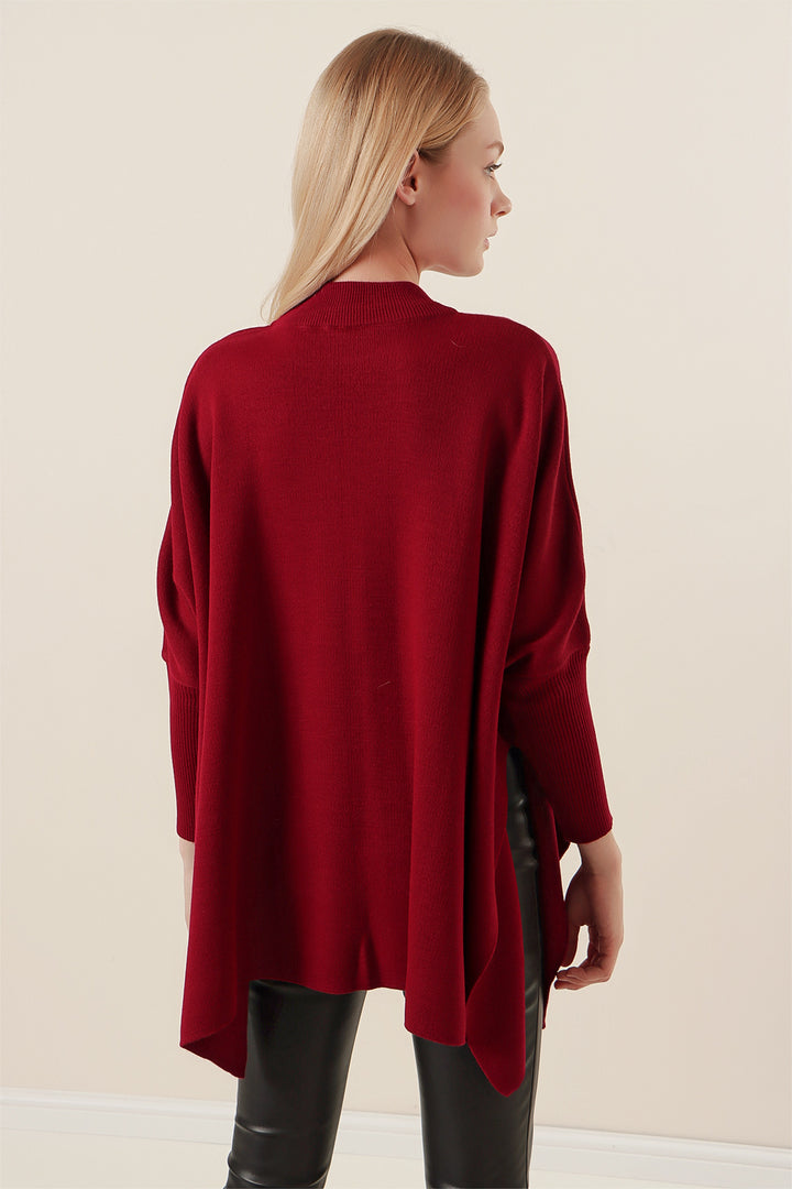 Bigdart 15783 Pull Poncho Fendu - Bordeaux