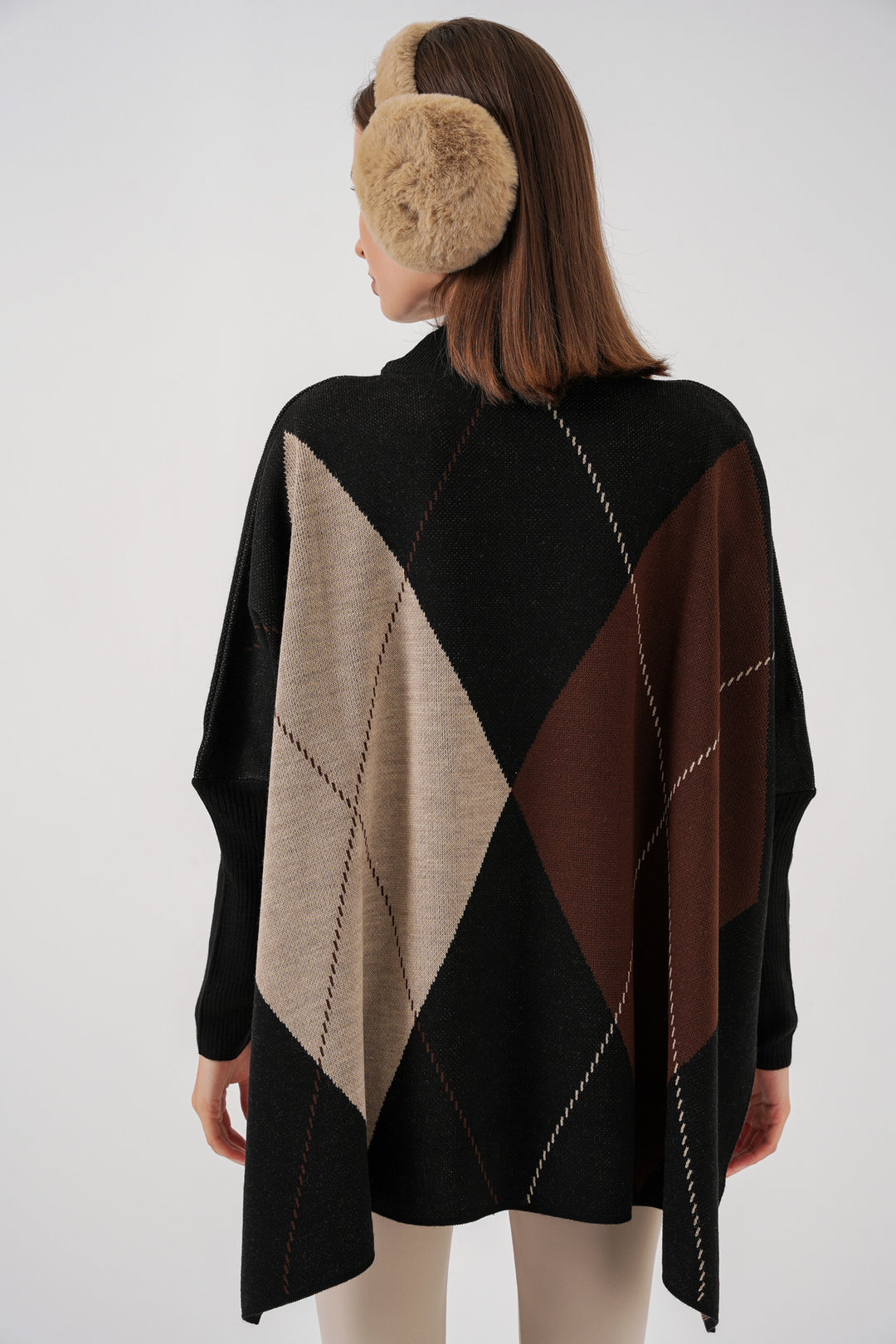 Bigdart Pull poncho avec fente 15783 - Noir