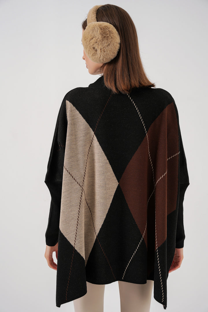 Bigdart Pull poncho avec fente 15783 - Noir