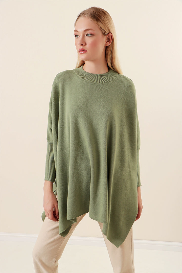 Bigdart Pull poncho avec fente - Vert amande
