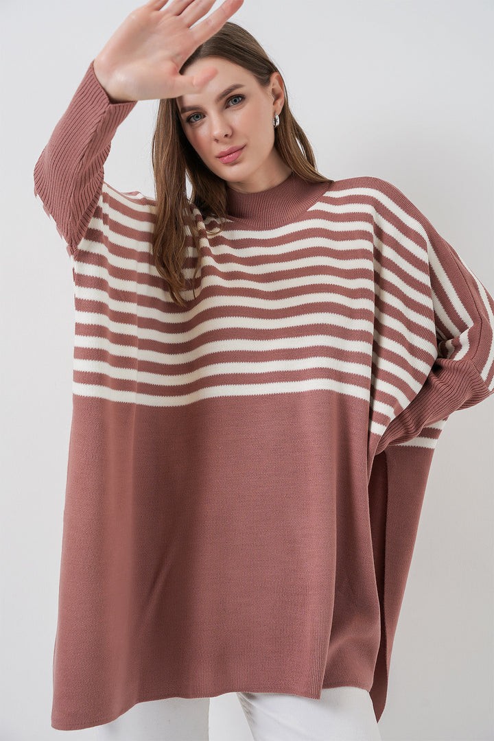 Bigdart 15783 Pull Poncho Fendu - d.gül kurusu
