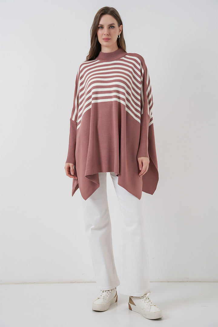 Bigdart 15783 Pull Poncho Fendu - d.gül kurusu