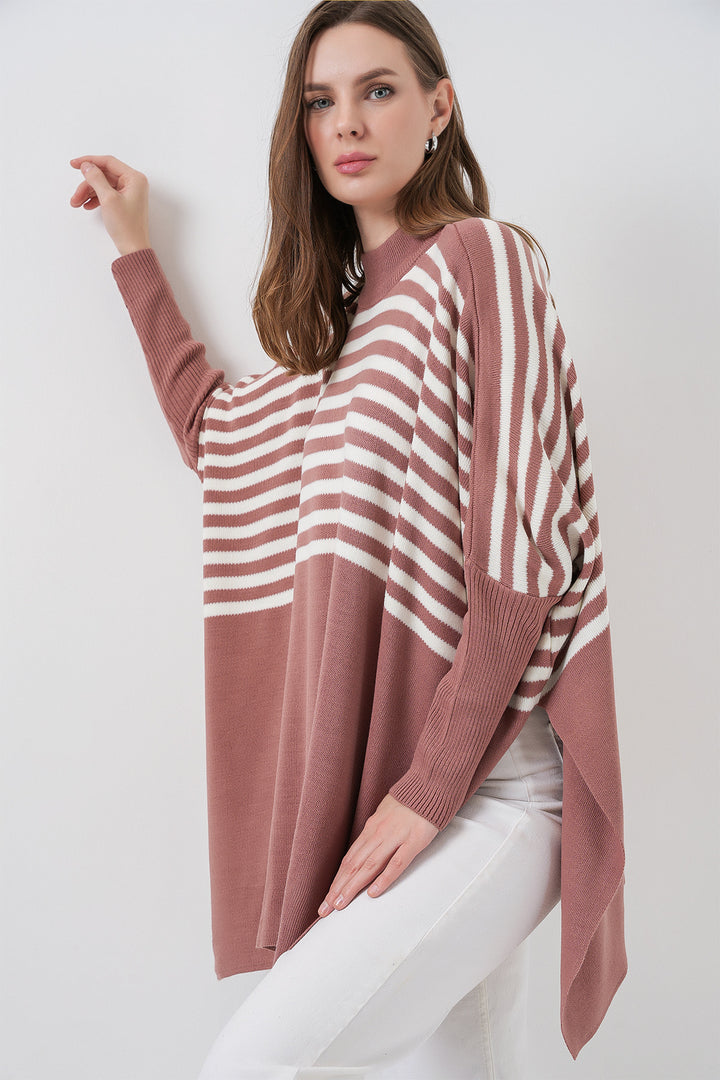 Bigdart 15783 Pull Poncho Fendu - d.gül kurusu