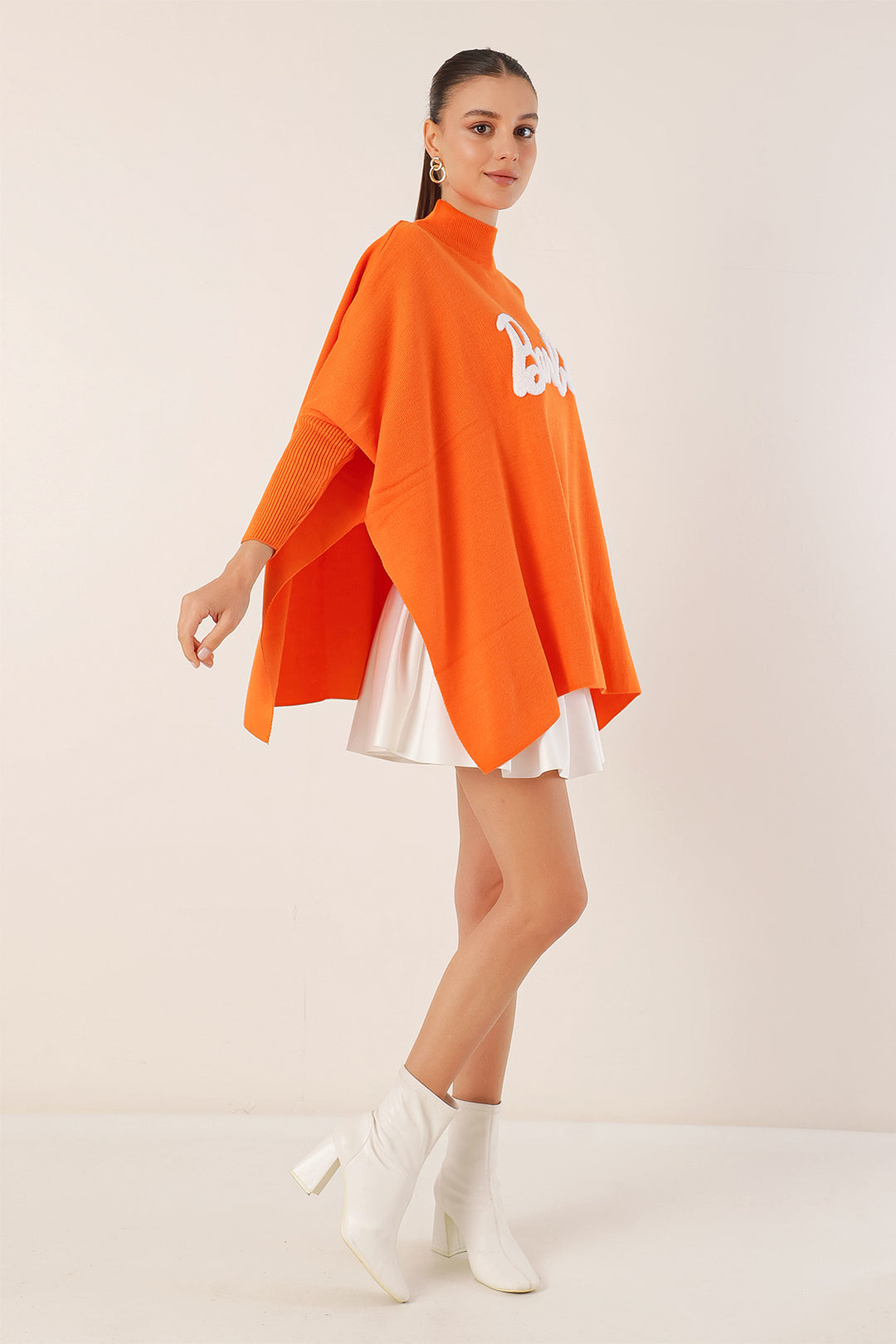 Bigdart Pull poncho fendu 15783 - Orange foncé