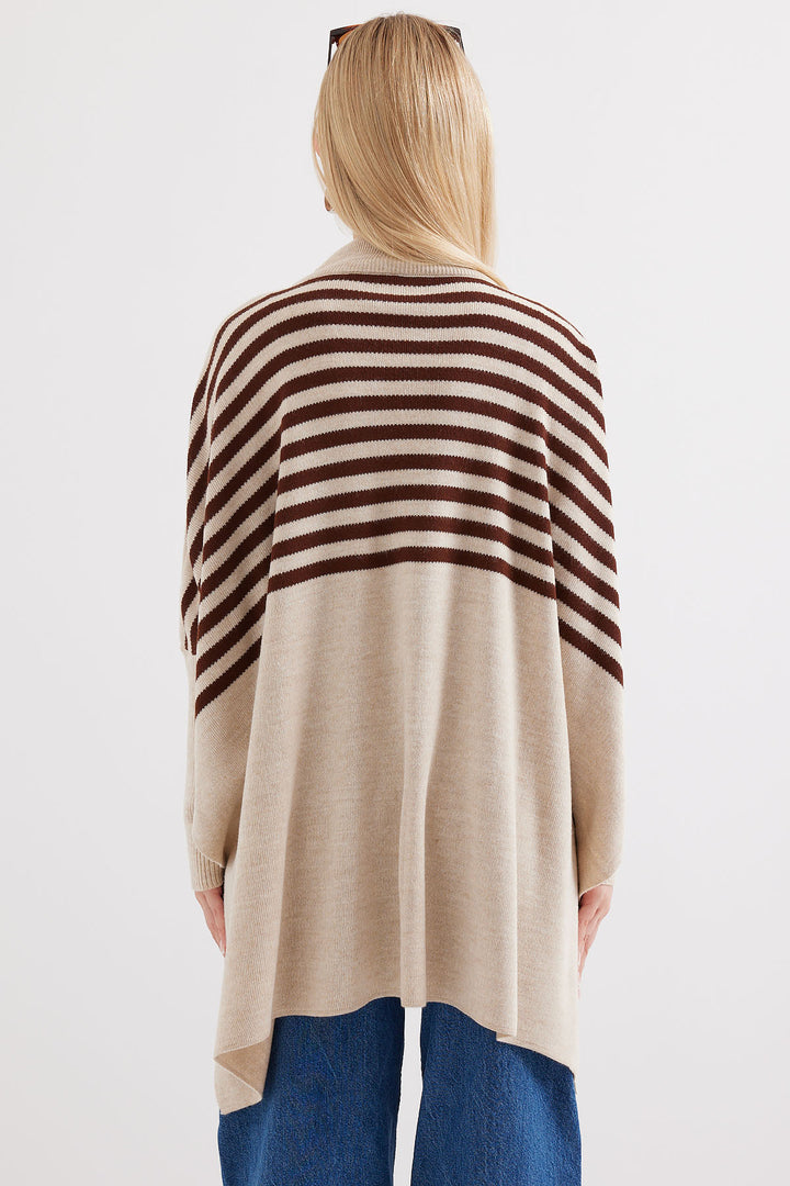 Bigdart 15783 Pull Poncho Fendu - f.Beige