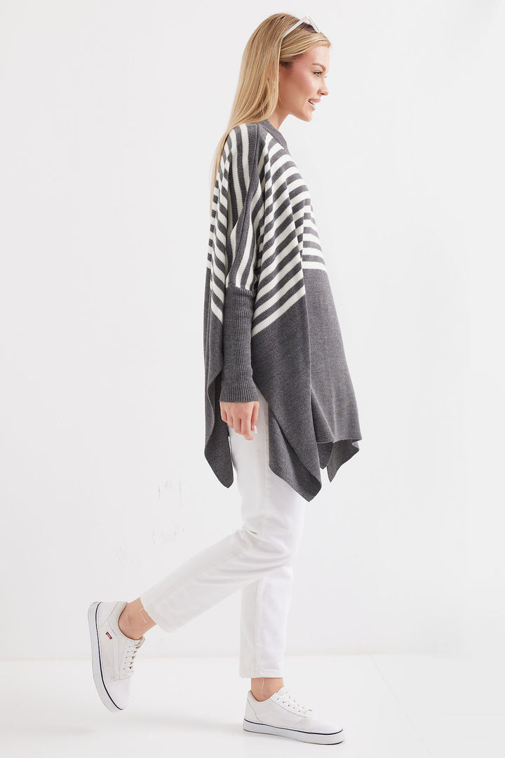 Bigdart 15783 Pull Poncho Fendu - f.Griss